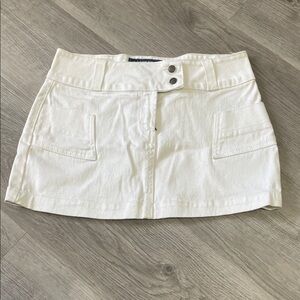 Blue Asphalt Cream Mini Skirt